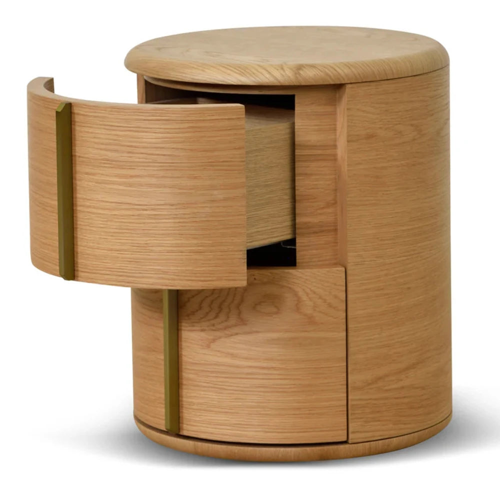 Grylox 46cm Round Bedside Table - Natural-houseofhyne