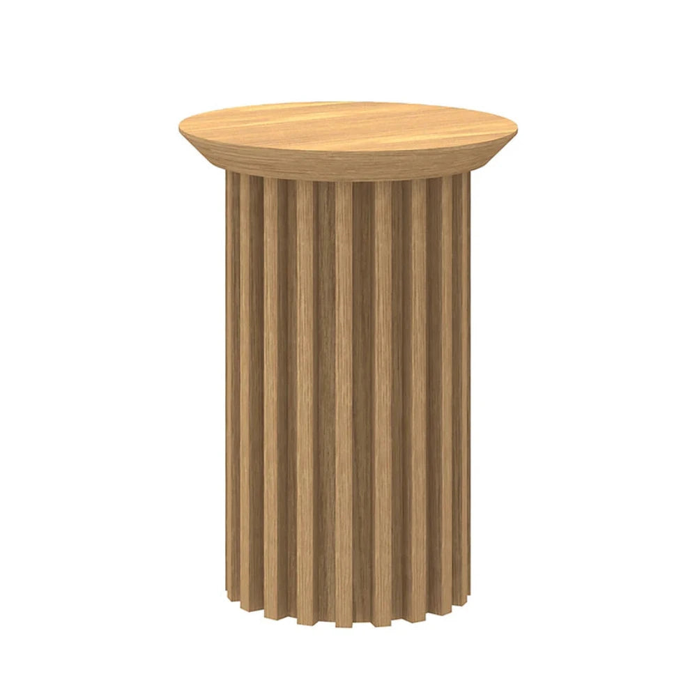 Zelmar Round Side Table - Natural Oak-houseofhyne