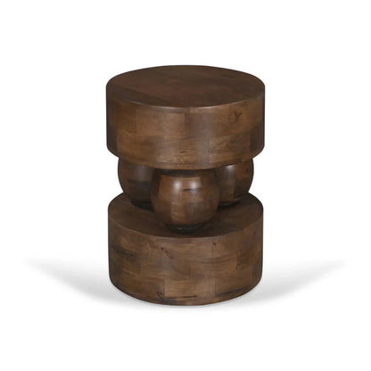 Ulrix 40cm Round Side Table - Walnut-houseofhyne