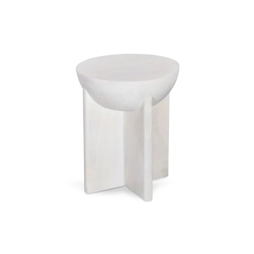 Zylar 40cm Round Side Table - Cafe White-houseofhyne