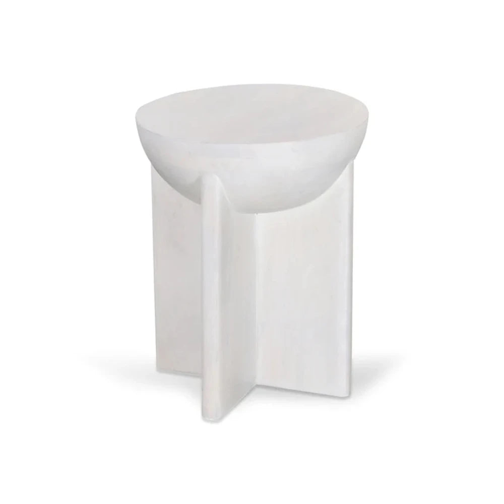 Zylar 40cm Round Side Table - Cafe White-houseofhyne