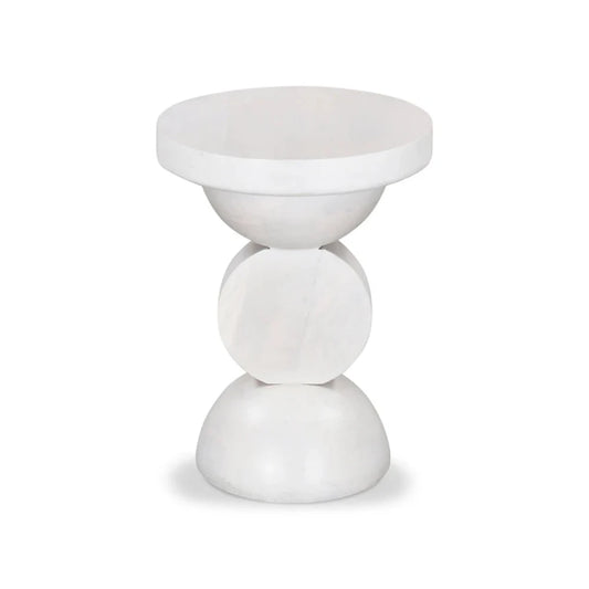 Xyrnex 38cm Round Side Table - Cafe White-houseofhyne