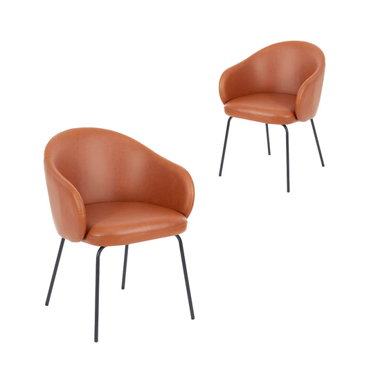 Set of 2 Enchanting Modern Accent PU Leather Dining Chair - House of Hyne