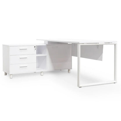 Sylix 180cm Executive Office Desk Left Return - White - House of Hyne