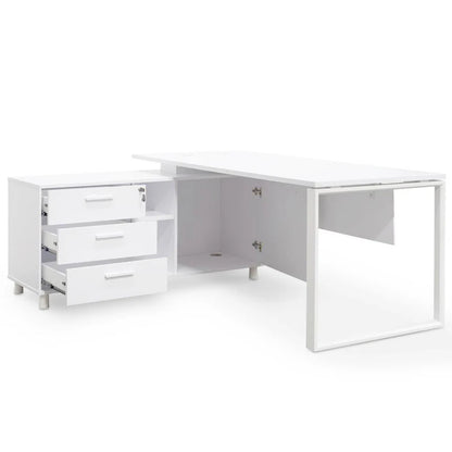 Sylix 180cm Executive Office Desk Left Return - White - House of Hyne