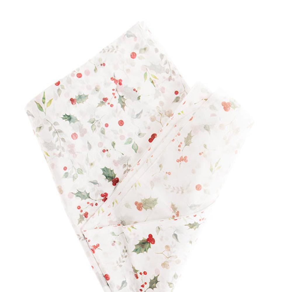 Glyron Tissue Paper Christmas Holly Pack 100 17gsm x 2-houseofhyne