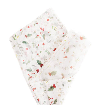 Glyron Tissue Paper Christmas Holly Pack 100 17gsm x 2-houseofhyne