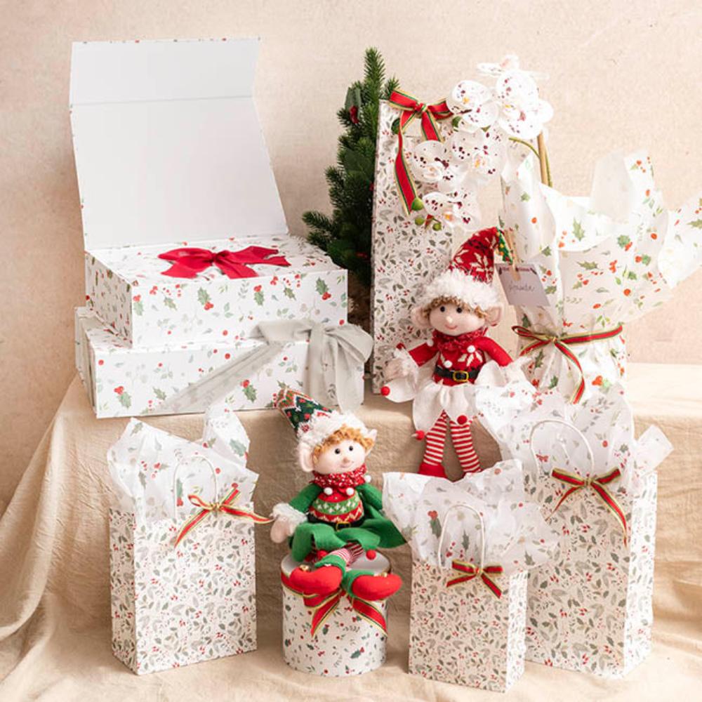 Glyron Tissue Paper Christmas Holly Pack 100 17gsm x 2-houseofhyne