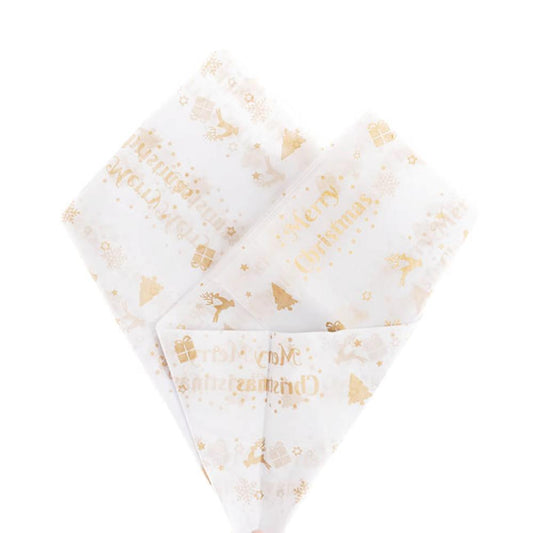 Zylox Tissue Paper Merry Christmas Pack 100 17gsm Gold x 2-houseofhyne