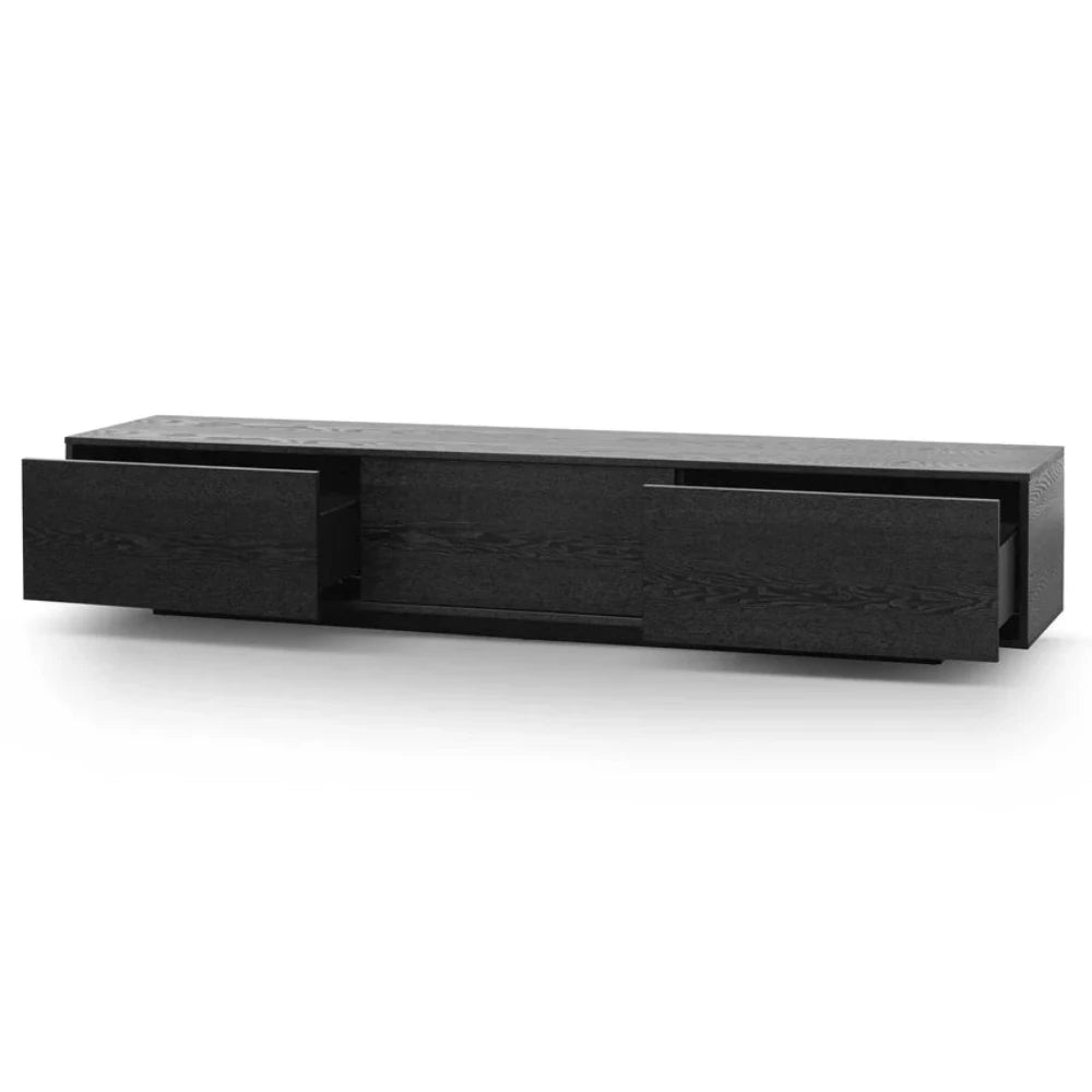 Vorlon 2.3m Wooden Entertainment Unit - Full Black-houseofhyne