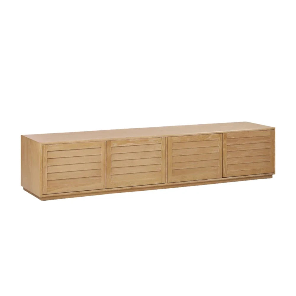 Vorak 2.2m Elm TV Entertainment Unit - Natural-houseofhyne