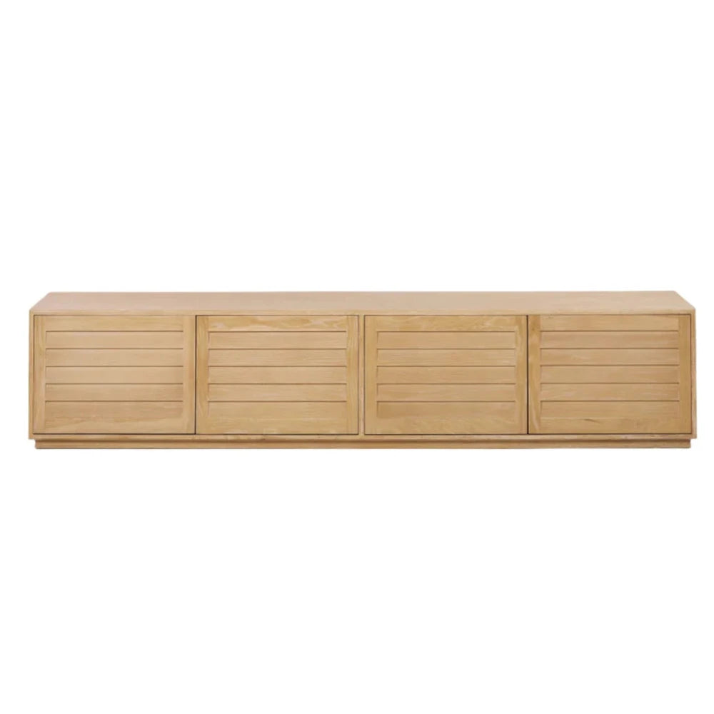 Vorak 2.2m Elm TV Entertainment Unit - Natural-houseofhyne