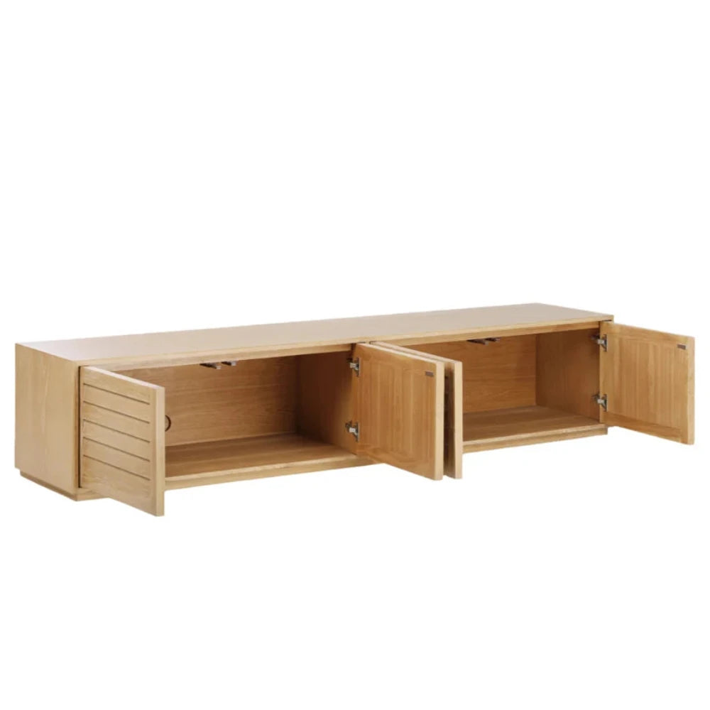 Vorak 2.2m Elm TV Entertainment Unit - Natural-houseofhyne