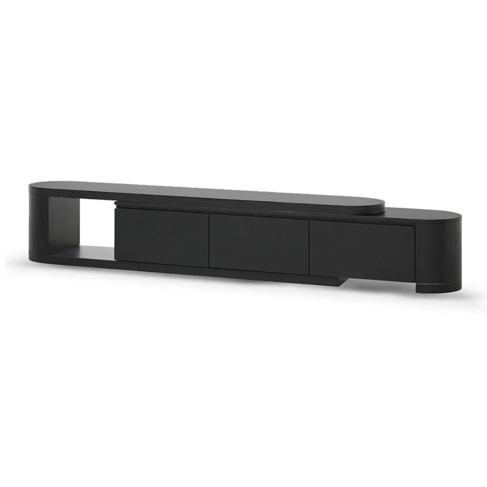 Glythar Expandable TV Entertainment Unit - Full Black Oak- house of hyne