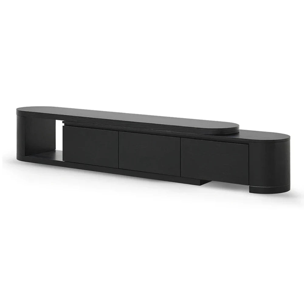 Glythar Expandable TV Entertainment Unit - Full Black Oak- house of hyne