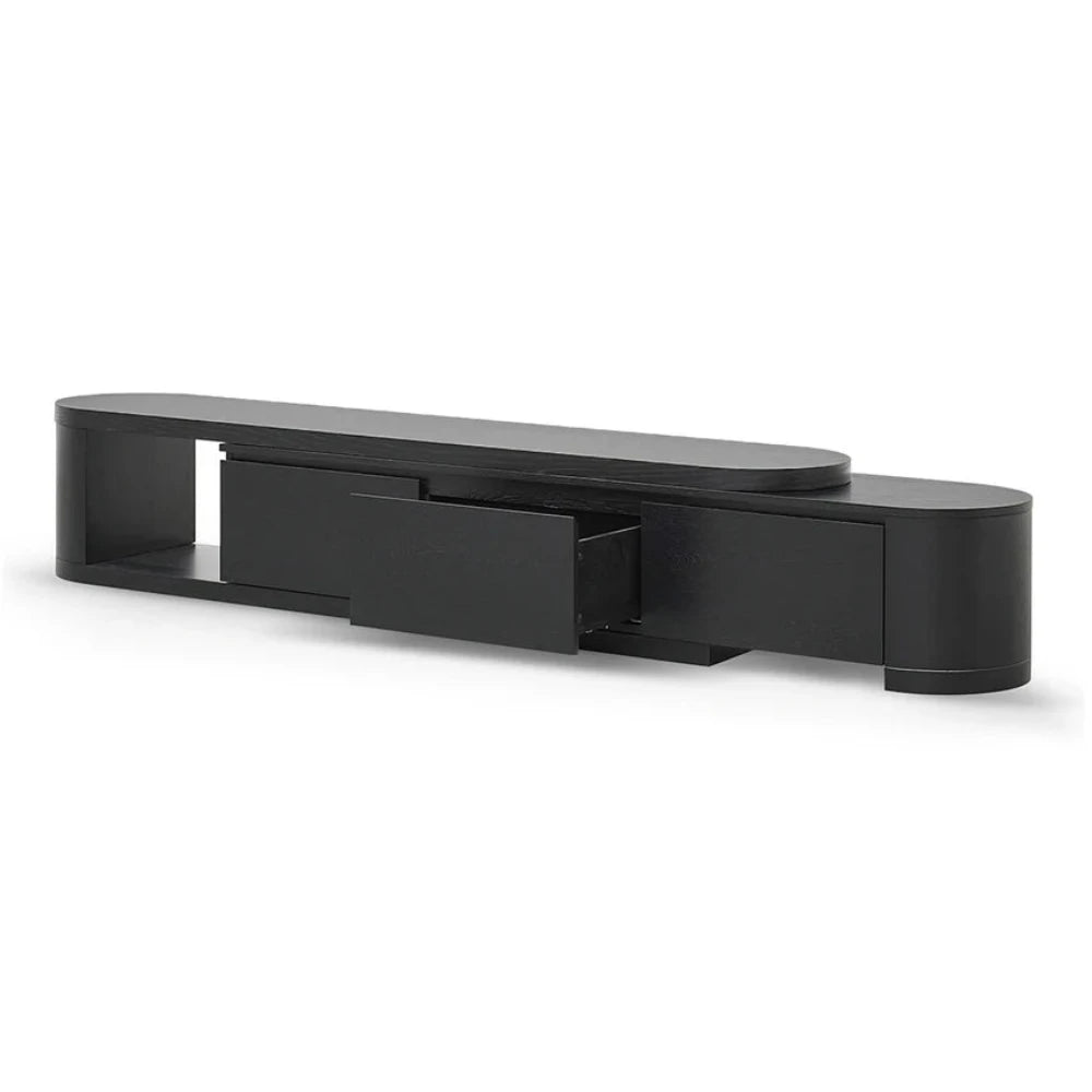 Glythar Expandable TV Entertainment Unit - Full Black Oak- house of hyne