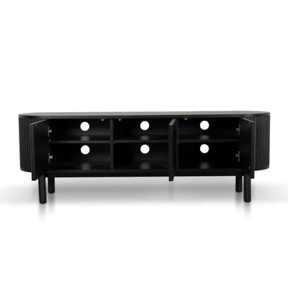 Glynthar 1.6m TV Entertainment Unit - Full Black-houseeofhyne