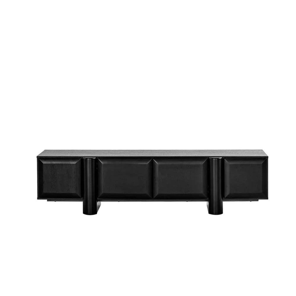 Zyphron 1.6m TV Entertainment Unit - Full Black-houseofhyne