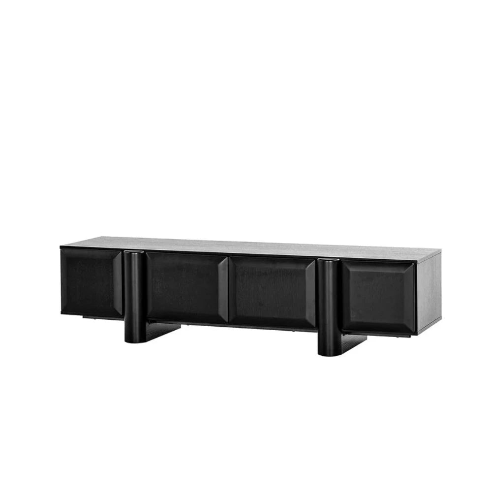 Zyphron 1.6m TV Entertainment Unit - Full Black-houseofhyne