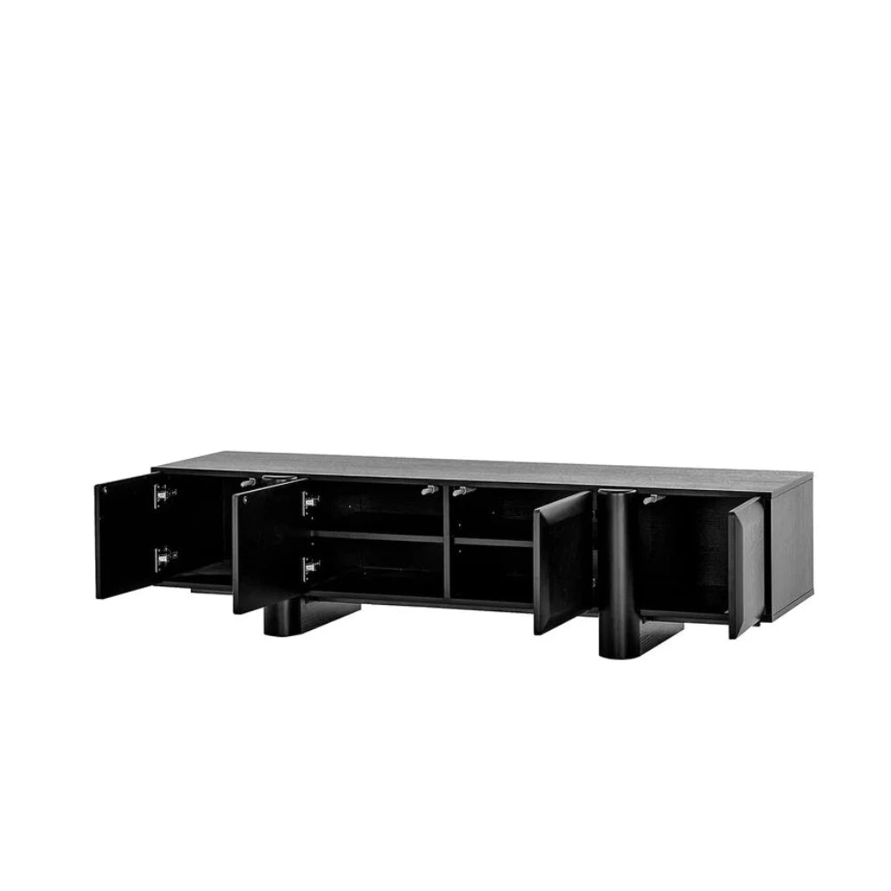 Zyphron 1.6m TV Entertainment Unit - Full Black-houseofhyne