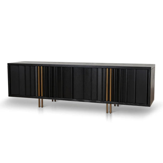 Gryvorn 2m TV Entertainment Unit - Textured Espresso Black-houseofhyne