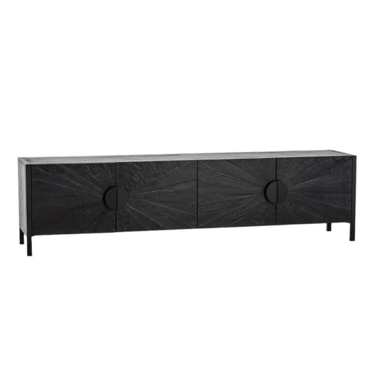 Qylar 2.1m Wooden TV Entertainment Unit - Black-houseofhyne