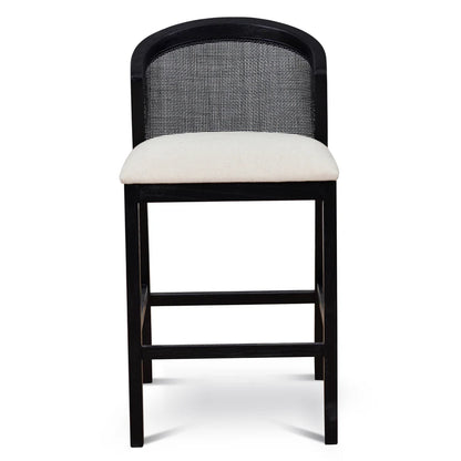 Thalvox Black Elm Barstool - Light Beige - House of Hyne