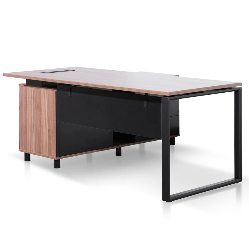 Thyrax 1.8m Executive Desk Right Return with Black Legs - Walnut - House of Hyne