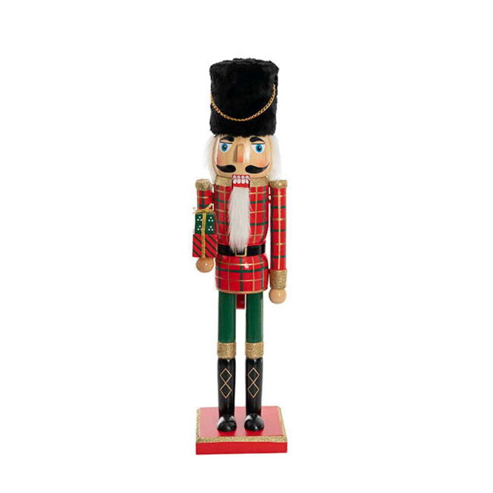 Trilax Wooden Nutcracker Holding Gifts Red & Green (50cmH) - House of Hyne