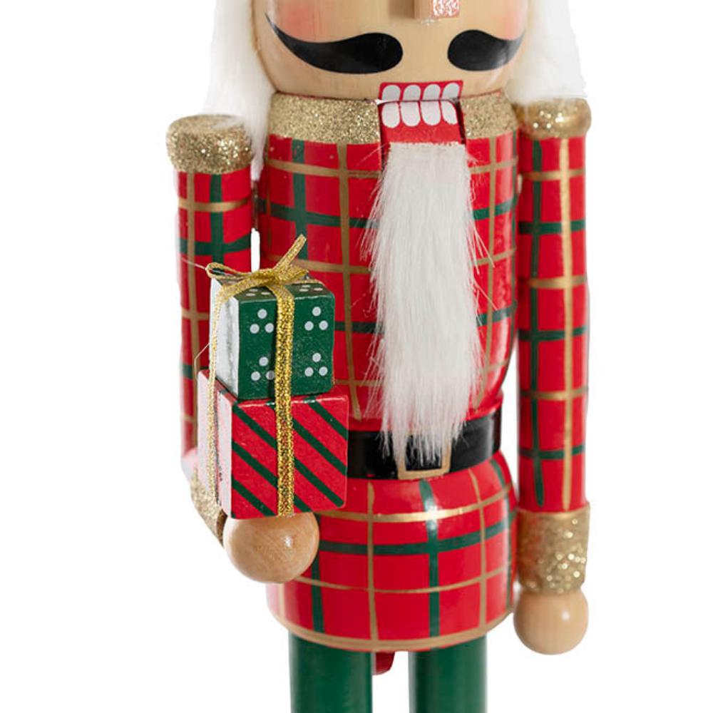 Trilax Wooden Nutcracker Holding Gifts Red & Green (50cmH) - House of Hyne