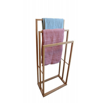 Bamboo Towel Bar Holder Rack 3-Tier Freestanding for Bathroom and Bedroom 2