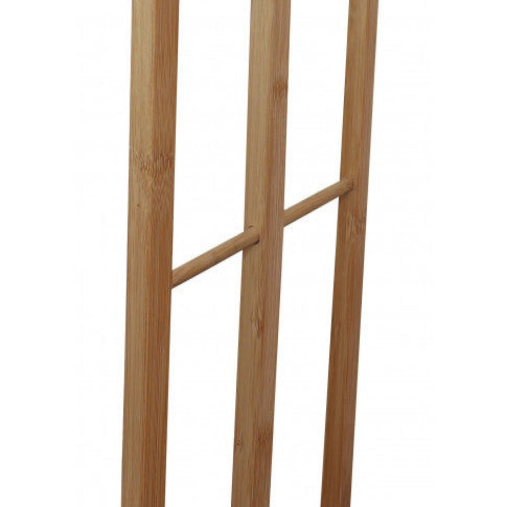 Bamboo Towel Bar Holder Rack 3-Tier Freestanding for Bathroom and Bedroom 5