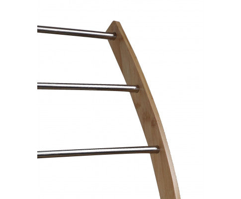 Bamboo Towel Bar Metal Holder Rack 3-Tier Freestanding and Bottom shelf for Bathroom 2