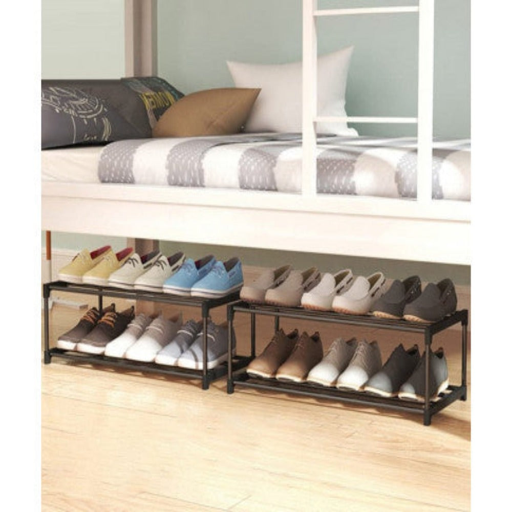 4-Tier Stainless Steel Shoe Rack Storage Organizer to Hold up to 20 Pairs of Shoes (80cm, Black) 7