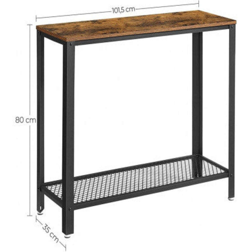 VASAGLE Console Table Rustic Brown and Black LNT80X 3