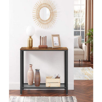 VASAGLE Console Table Rustic Brown and Black LNT80X 5