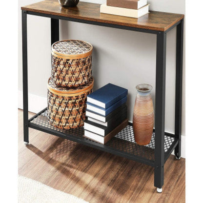 VASAGLE Console Table Rustic Brown and Black LNT80X 6