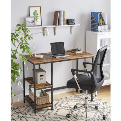 VASAGLE Computer Desk with 2 Shelves Rustic Brown and Black LWD47X 8