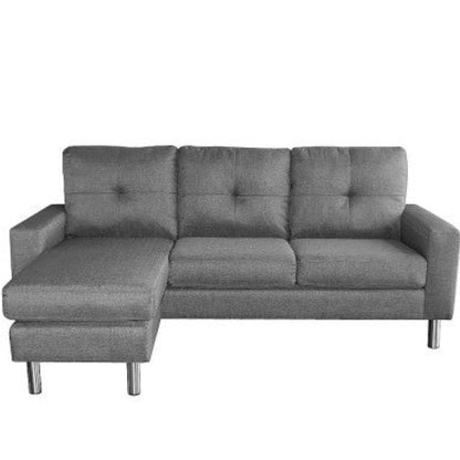 Sarantino Linen Corner Sofa Lounge Couch Modular Furniture L Chair Home Chaise Grey 5