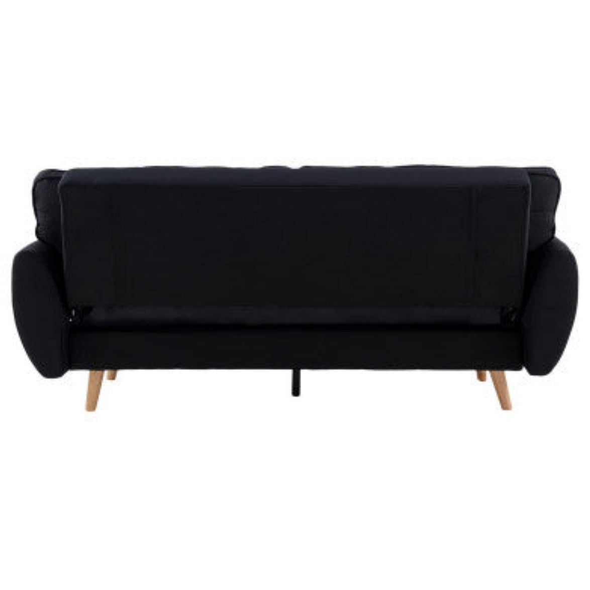 Sarantino 3 Seater Modular Linen Fabric Sofa Bed Couch Futon Suite - Black 6