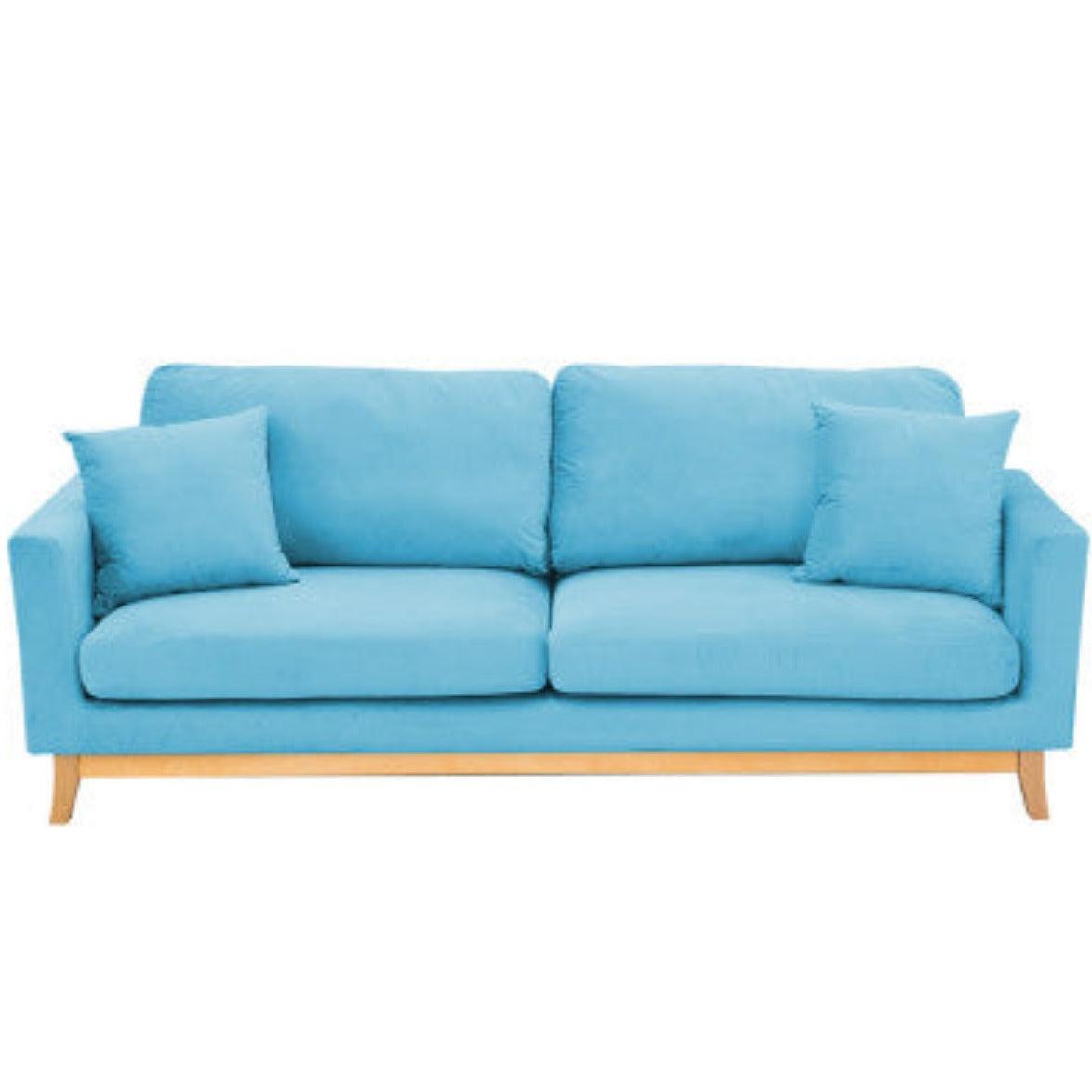 Sarantino 3 Seater Faux Velvet Wooden Sofa Bed Couch Furniture - Blue 1