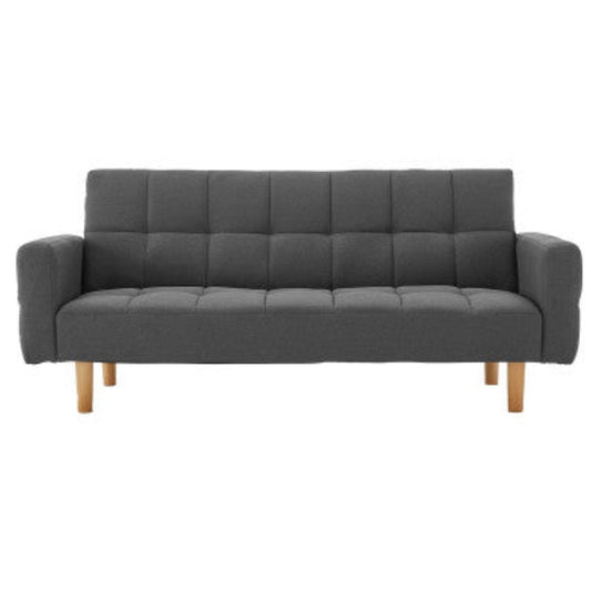 Sarantino 3-Seater Fabric Sofa Bed Futon - Dark Grey 1