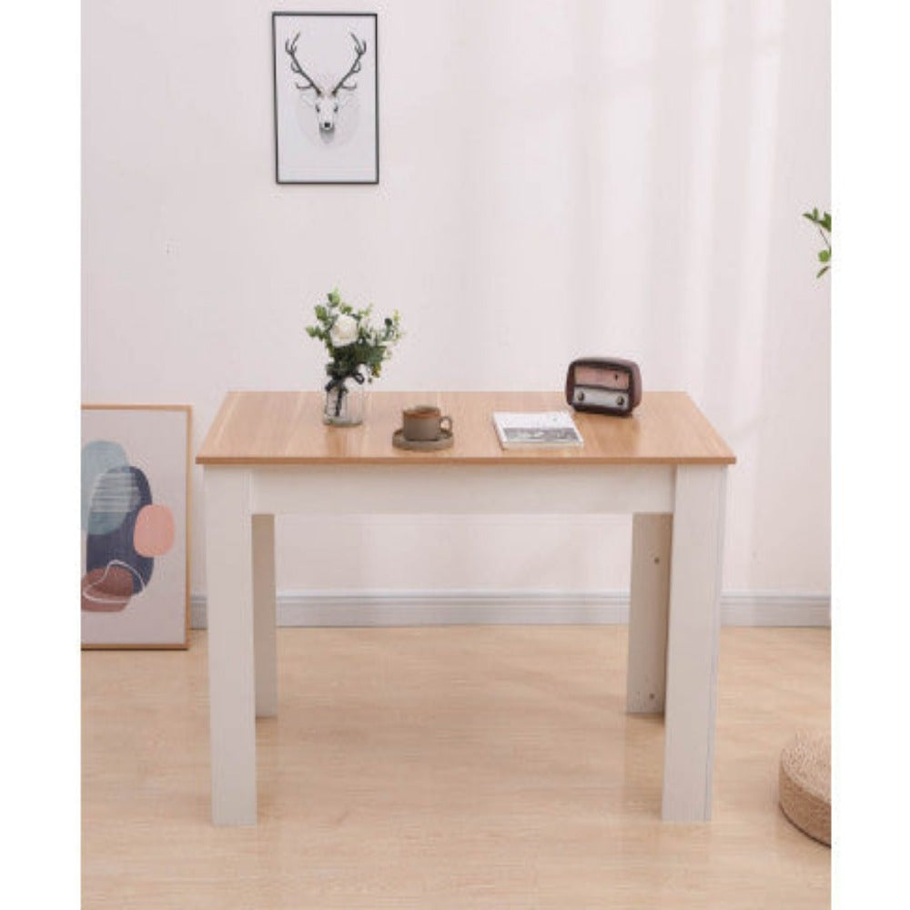 Dining Table Rectangular Wooden 120M-Wood&White 3