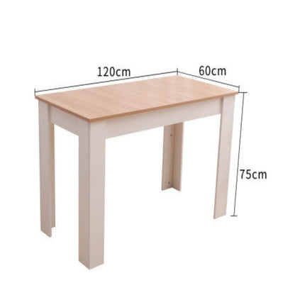 Dining Table Rectangular Wooden 120M-Wood&White 7