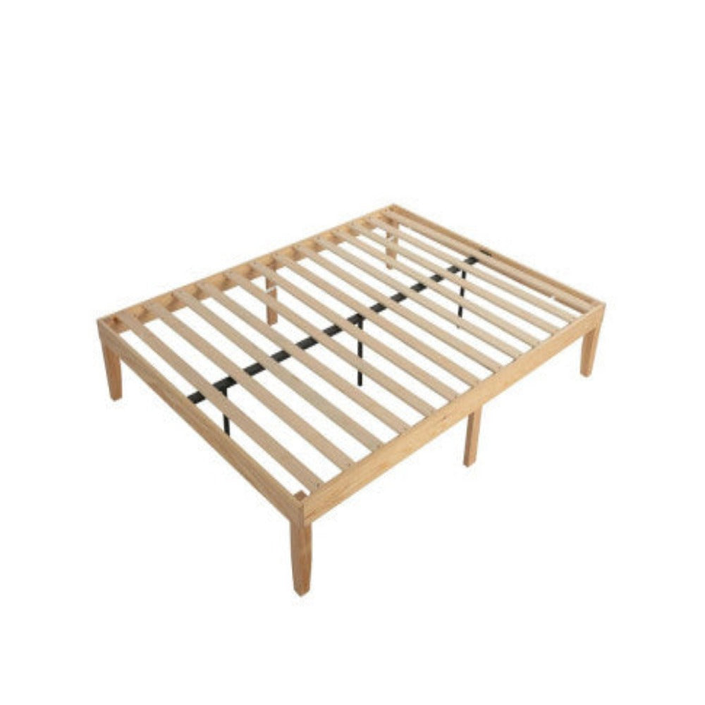 Warm Wooden Natural Bed Base Frame – Queen 3