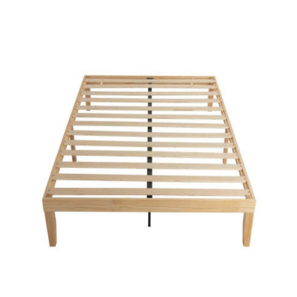 Warm Wooden Natural Bed Base Frame – Queen 5