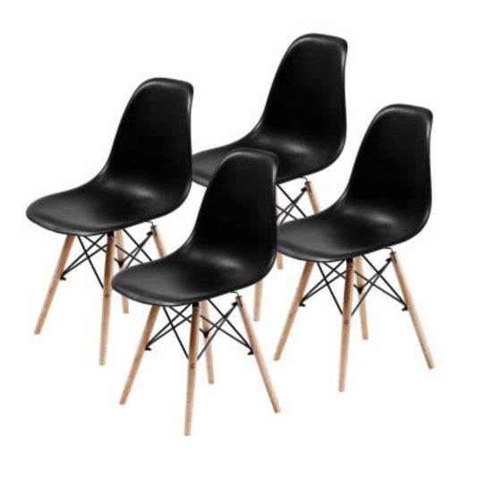 4X Retro Dining Cafe Chair DSW BLACK 1