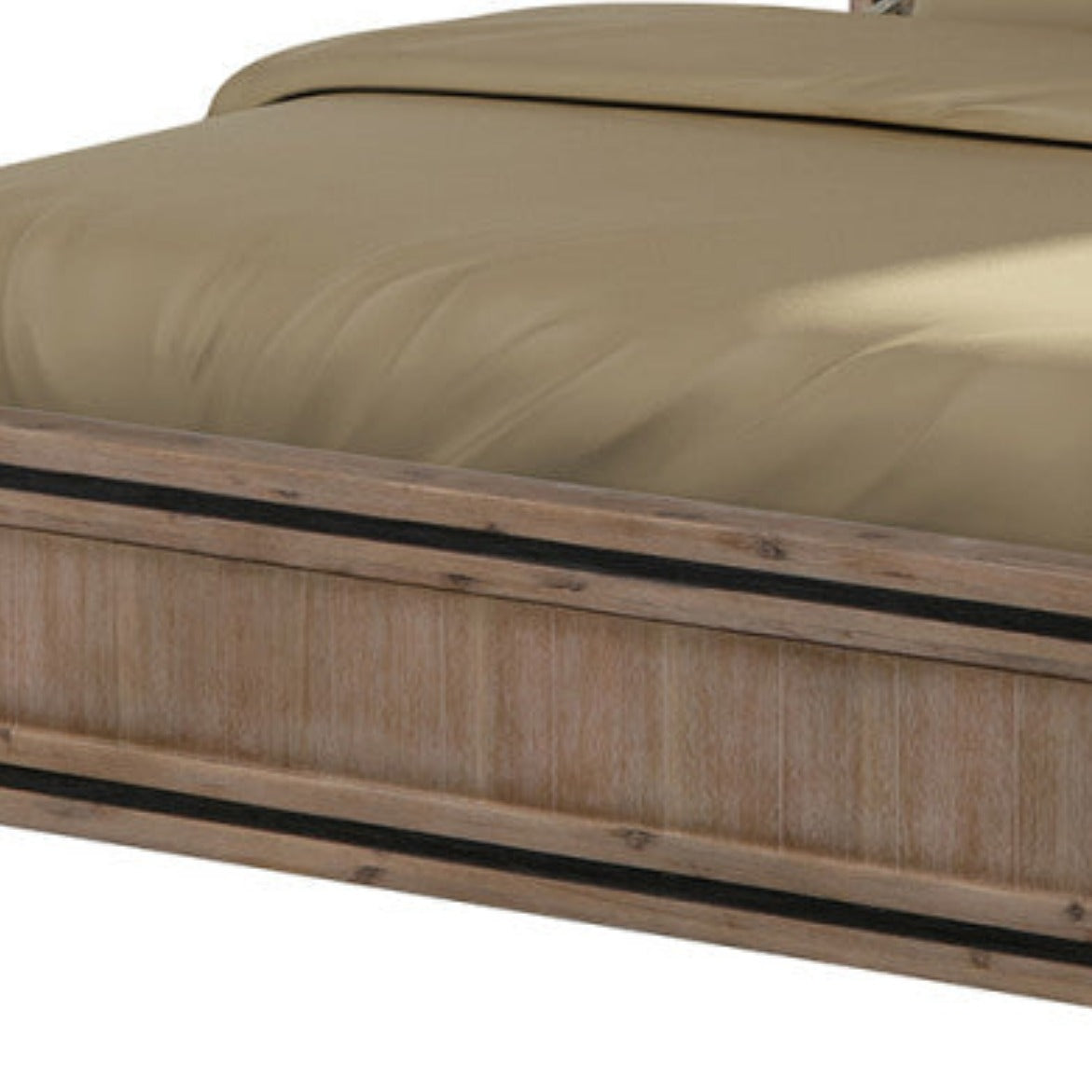 Queen Size Silver Brush Bed Frame in Acacia Wood Construction 3