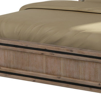 Queen Size Silver Brush Bed Frame in Acacia Wood Construction 3