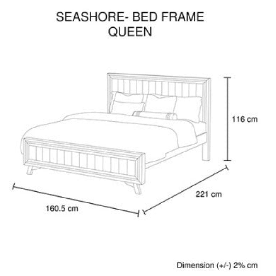 Queen Size Silver Brush Bed Frame in Acacia Wood Construction 6